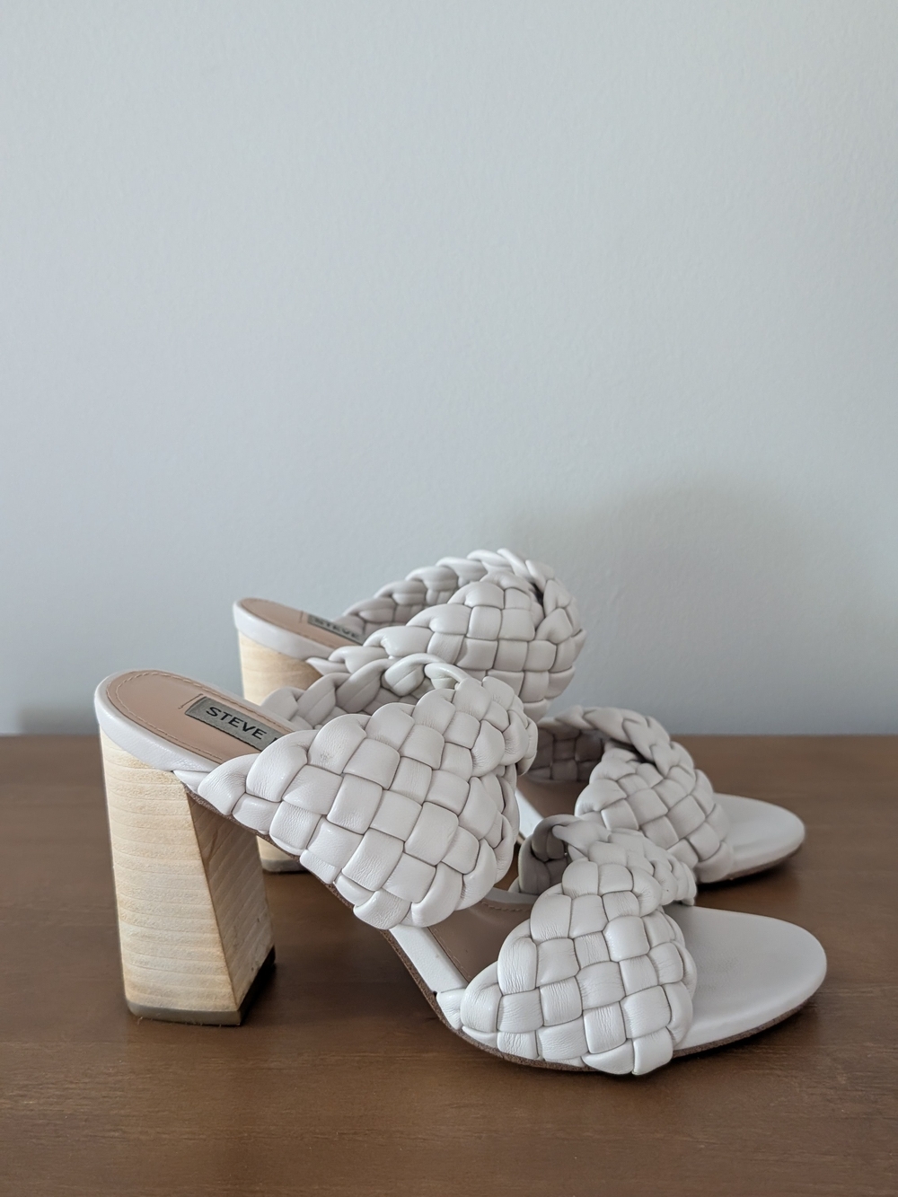 Steve Madden White Braided Slide Sandals - Picture 5 of 9